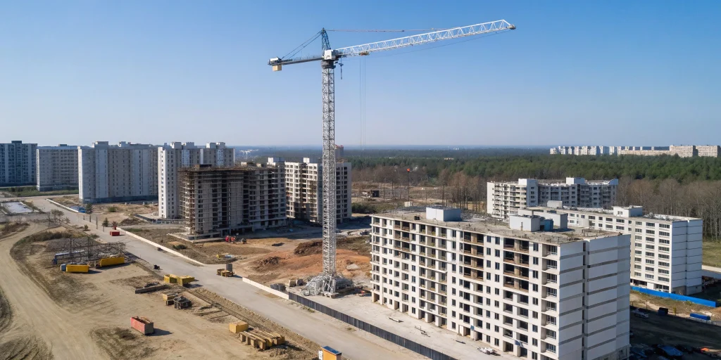 Multi-unit development construction site, a project for the best lenders.
