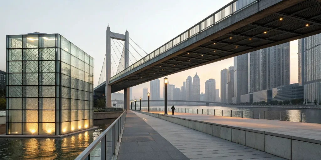 A bridge over a river, connecting investors to property equity with a bridge loan.
