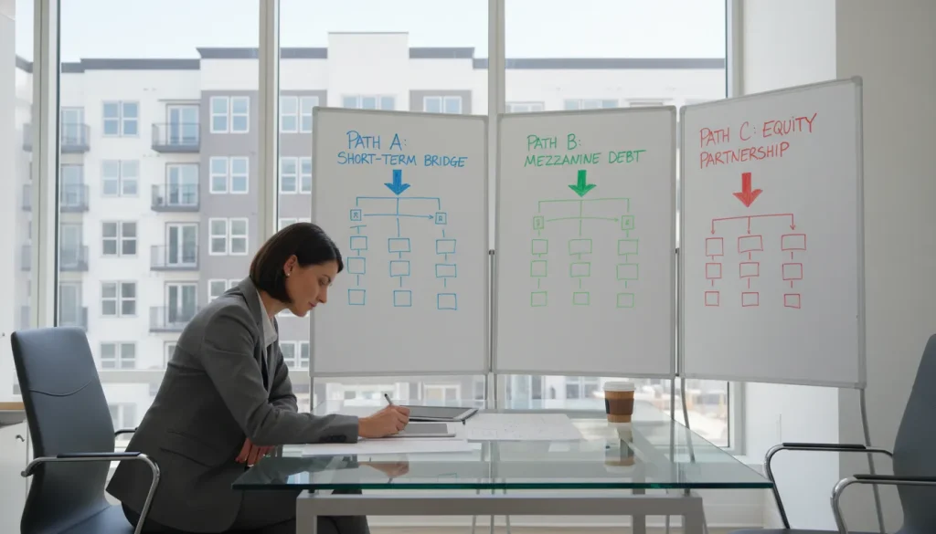 Real estate investor planning a bridge loan exit strategy