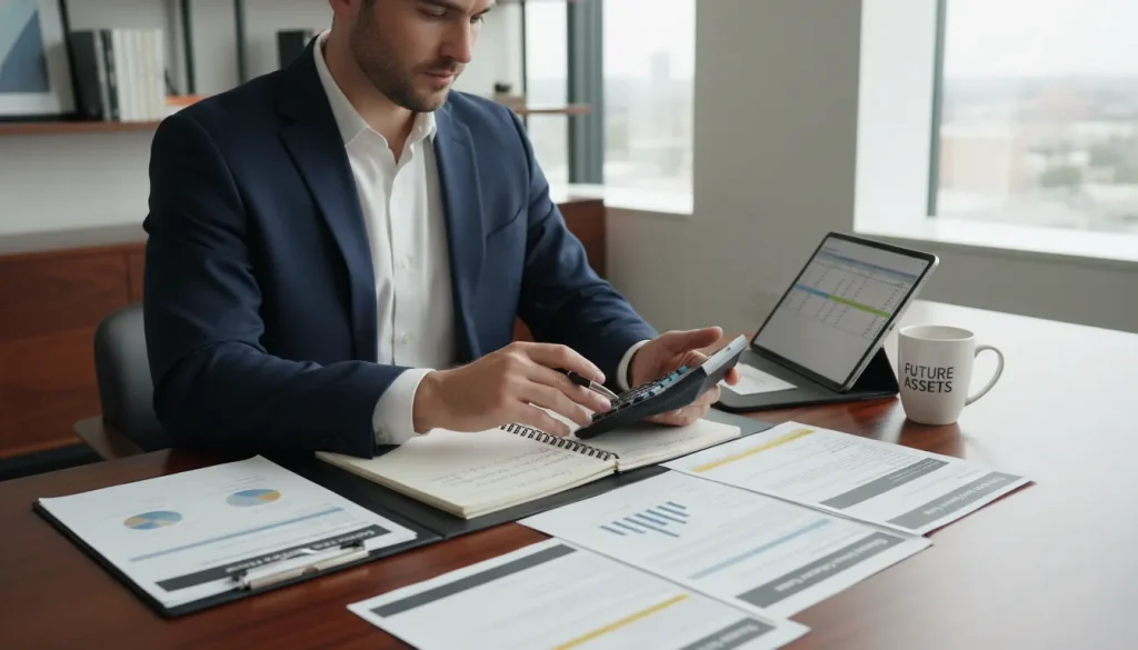 Rental investor reviewing DSCR loan cash reserve documents